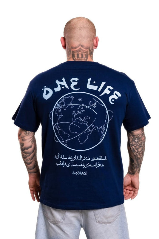 "ONE LIFE" BABYBLUE Oversized 240g Shirt - dasourceclo.com