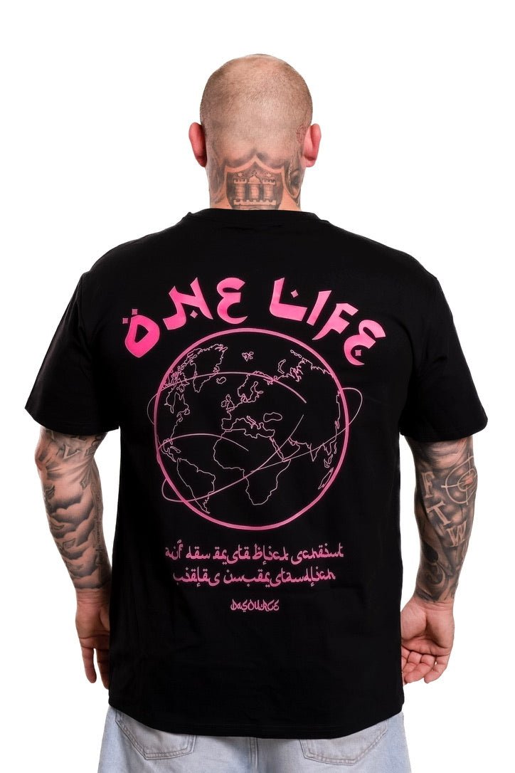 "ONE LIFE" PINK Oversized 240g Shirt - dasourceclo.com