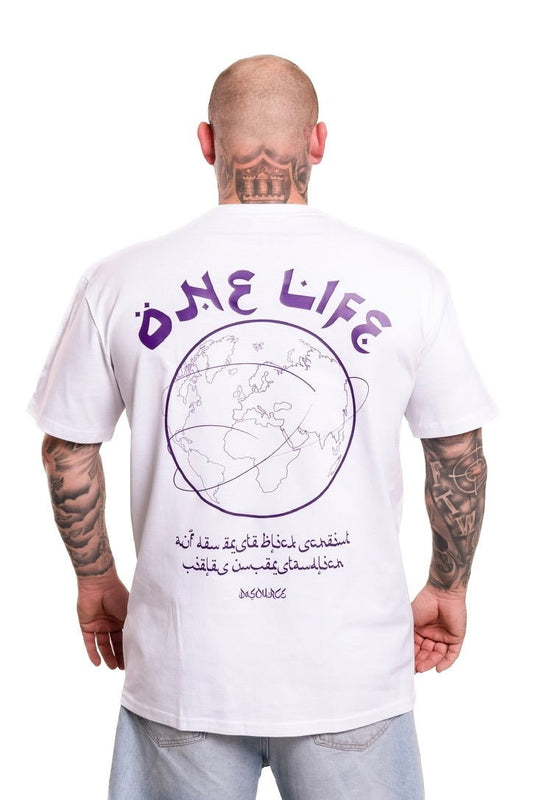 "ONE LIFE" PURPLE Oversized 240g Shirt - dasourceclo.com